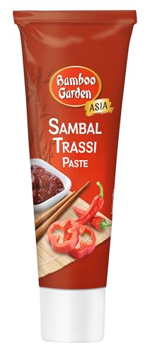 Bamboo Garden - Sambal Trassi Würzpaste | Feurige Schärfe mit Garnelengeschmack | Ideal zum Wiederverwenden | Vegan | 45 g in der Tube von Bamboo Garden