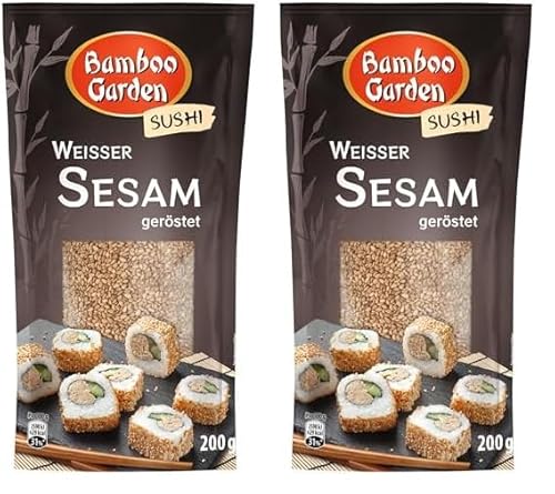 Bamboo Garden Sesam weiß geröstet, 200 g 1154500 (Verpackungsdesign kann abweichen) (Packung mit 2) von Bamboo Garden