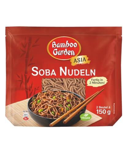 Bamboo Garden - Soba Nudeln vorgekocht | Zubereitet in 2 Minuten | Vegan | 300 g im Beutel von Bamboo Garden