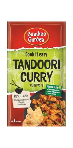 Bamboo Garden - Tandoori Curry Würzpaste | Zum Würzen von Tandoori Chicken Curry | Für 4 Portionen | Vegan, natürliche Zutaten | 45 g im Beutel von Bamboo Garden