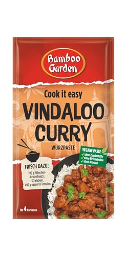 Bamboo Garden - Vindaloo Curry Würzpaste | Zum Würzen von Curry Hähnchenfleisch | Für 4 Portionen | Vegan, natürliche Zutaten | 45 g im Beutel von Bamboo Garden