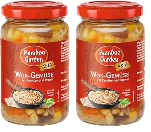 Bamboo Garden Wok-Gemüse, 330 g, Abtropfgewicht 180 g (Verpackungsdesign kann abweichen) (Packung mit 2) von Bamboo Garden