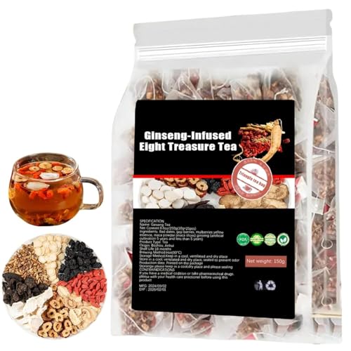 Ginseng-infused Eight Treasure Tea, Kidney Tea formula Ginseng Five TreasureTea, Kidney CareTea Bags for Women & Men (1box) von Bamideo