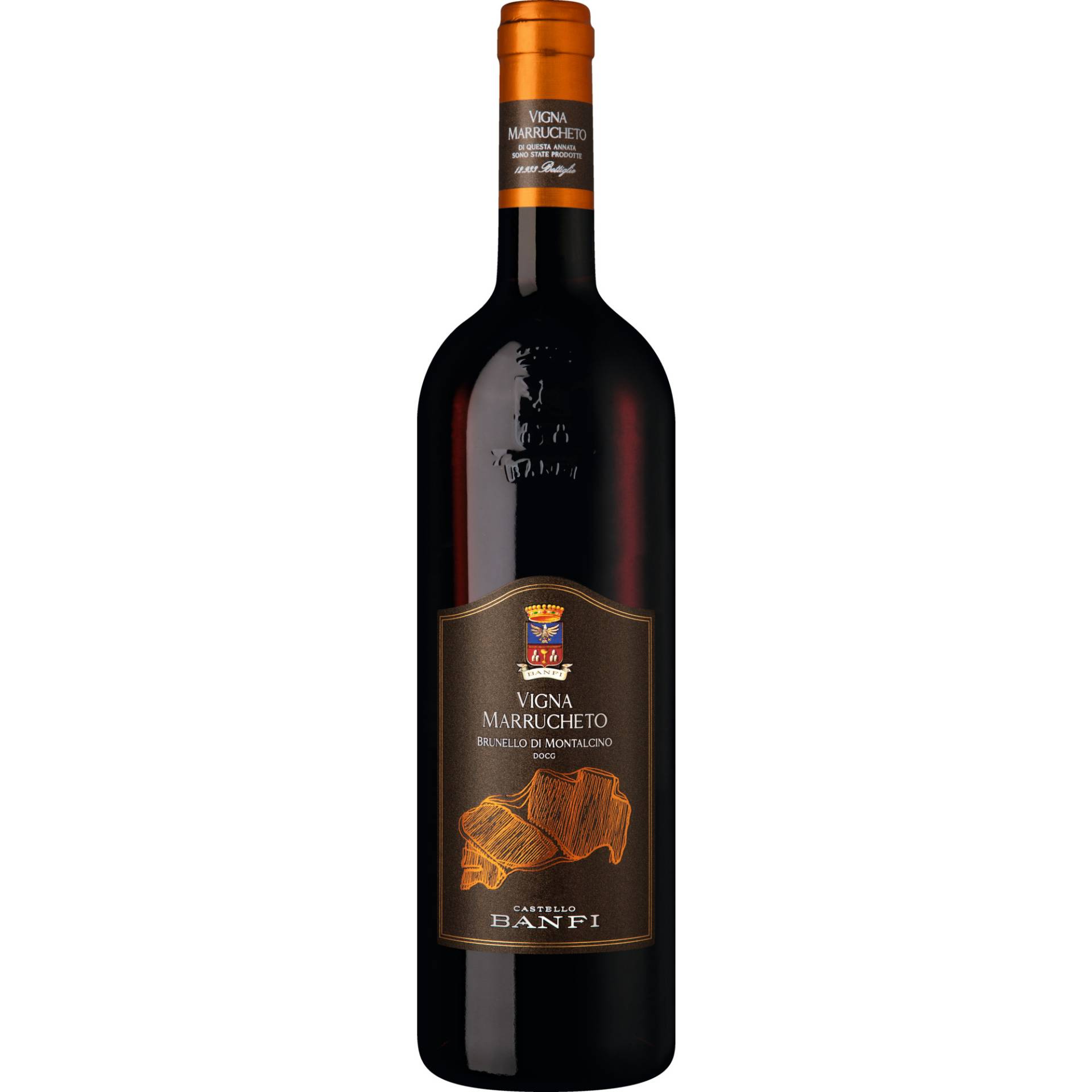 Castello Banfi Brunello Vigna Marrucheto, Brunello di Montalcino DOCG, Toskana, 2016, Rotwein von Banfi SRL, Castello di Poggio Alle Mura, 53024 Montalcino, Italia