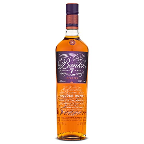 Banks 7 Golden Blend Premium Golden Rum, erlesener Blend von Rums aus 7 Ländern: Jamaika, Trinidad und Tobago, Guyana, Barbados, Guatemala, Java & Panama, ideales Rum-Geschenk, 43% Vol., 70 cl/700 ml von Banks