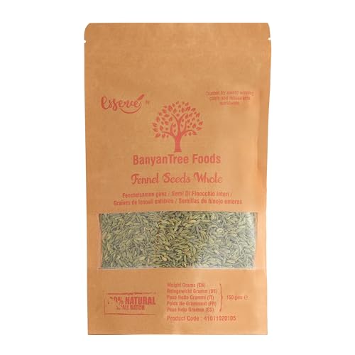 BanyanTree Foods Fenchelsamen | Fennel Seeds 150g ~ All Natural | Indian Origin von BanyanTree Foods