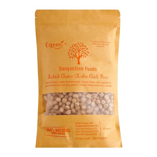 BanyanTree Foods Natural Mega Sized Getrocknete Kichererbsen | Dired Chickpeas | Kabuli Chana 500g von BanyanTree Foods