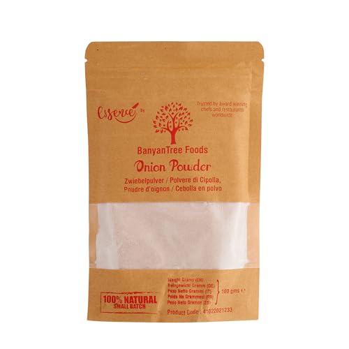 Zwiebelpulver, Zwiebeln gemahlen, Zwiebel Pulver, Zwiebelgranulat 100g | Onion Powder 100g| 100% natürlich aus schonend getrockneten Zwiebeln | All Natural | Vegan von BanyanTree Foods