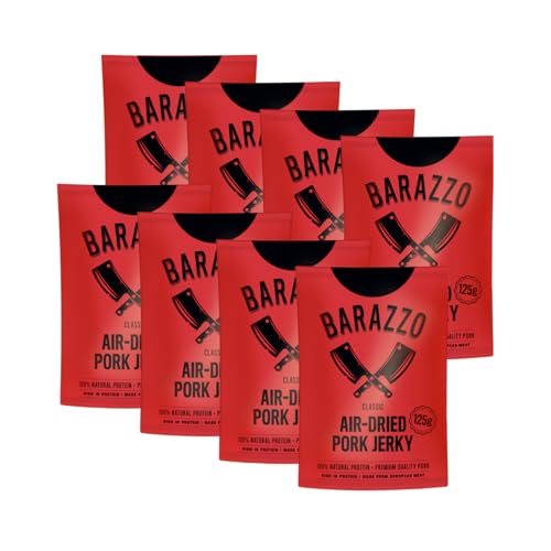 Barazzo Pork Jerky Classic | 1 kg (8 x 125g) | Beef Jerky/Biltong | high protein & healthy snacks von Barazzo