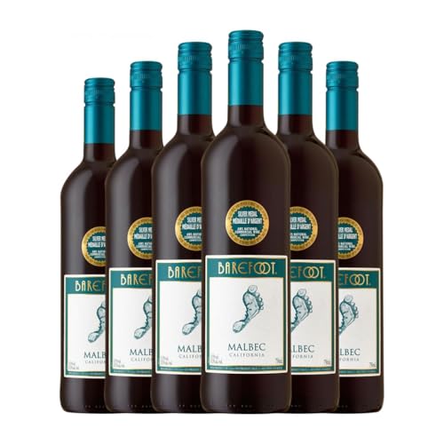 Barefoot Malbec California 75 cl Rotwein (Karton mit 6 Flaschen von 75 cl) von Barefoot Cellars