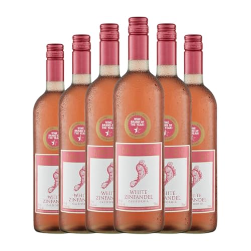 Barefoot White Zinfandel California 75 cl Rosé-Wein (Karton mit 6 Flaschen von 75 cl) von Barefoot Cellars