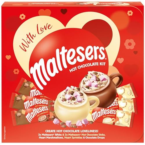 BargainsMania Malteser Heiße-Schokolade-Set mit Marshmallows und Streuseln. Kreieren Sie köstliche heiße Schokolade mit Malteser, 3 x Malteser Heiße-Schokolade-Sticks von BargainsMania