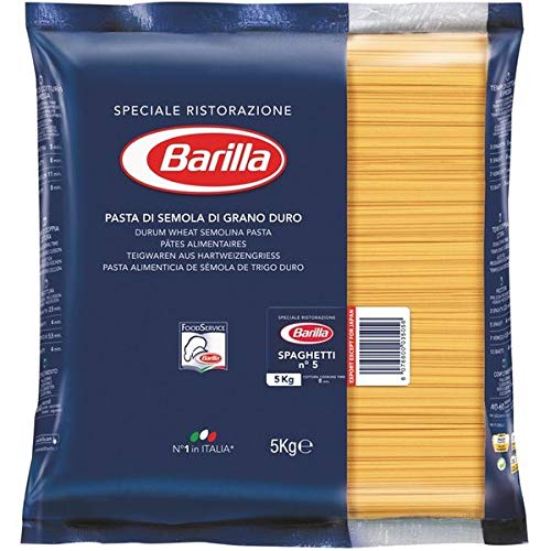 Barilla Spaghetti n. 5, 3er Pack (3 x 5 kg = 15kg) Teigwaren aus Hartweizengrieß von Barilla