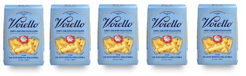 5x Voiello Lo Zito Doppia Rigatura n°128 Pasta 100% Italienischer Weizen 500g Teigwaren aus Hartweizengrieß Bronze-Zeichnung von Barilla G. e R. Fratelli