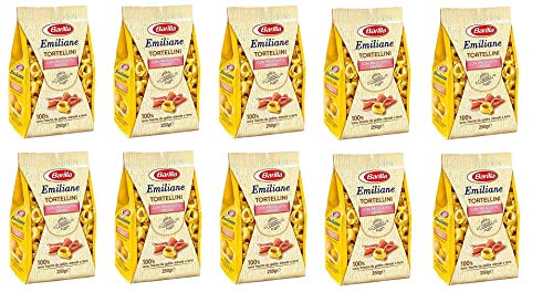 10x Barilla Emiliane Tortellini all'uovo mit rohem Schinken Nudeln mit ei 250g von Barilla