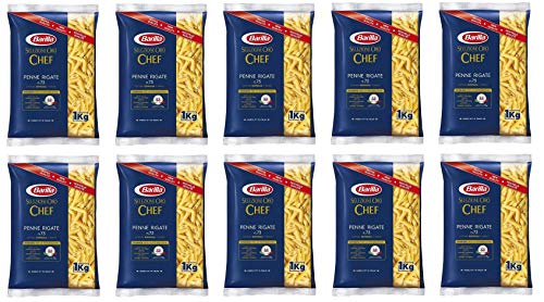 10x Barilla Pasta Selezione Oro Chef Penne Rigate n°73 italienisch Nudeln 1kg pack von Barilla