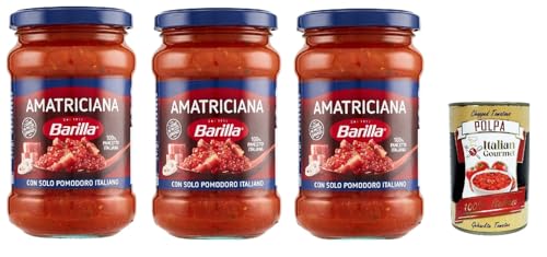 3x Barilla Sugo Amatriciana Tomatensauce mit Speck und Chili Pasta sauce 400g aus italian von Barilla