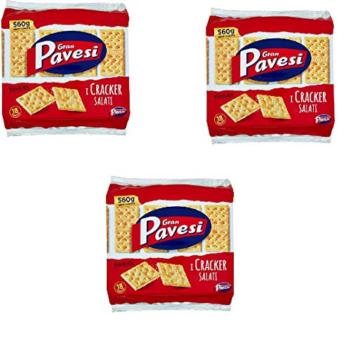 3x Gran Pavesi Crackers salati Salzgebäck gesalzen 560g kekse gebäck von Barilla