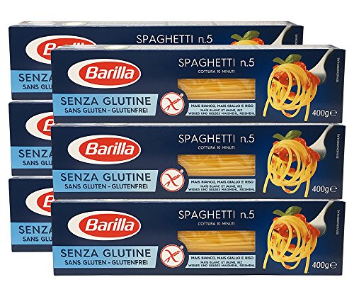 5x Barilla Spaghetti Tagliati n°38, Pasta 100% italienisch Nudeln aus Hartweizengrieß 500g Packung + Italian Gourmet Polpa di Pomodoro 400g Dose von Barilla