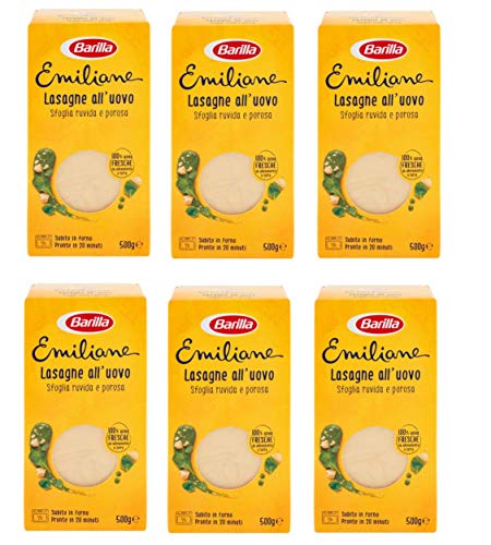 6x Barilla Emiliane Lasagne all'uovo Nudeln mit ei 500 von Barilla