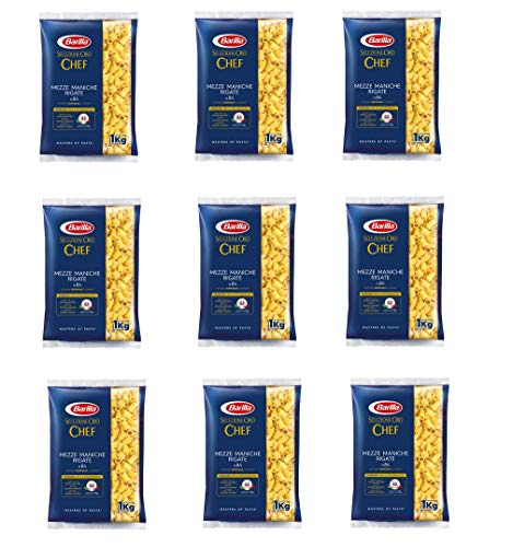 9x Barilla Pasta Selezione Oro Chef Mezze Maniche Rigate n° 84 Italienische Kurze Pasta 1Kg Packung von Barilla