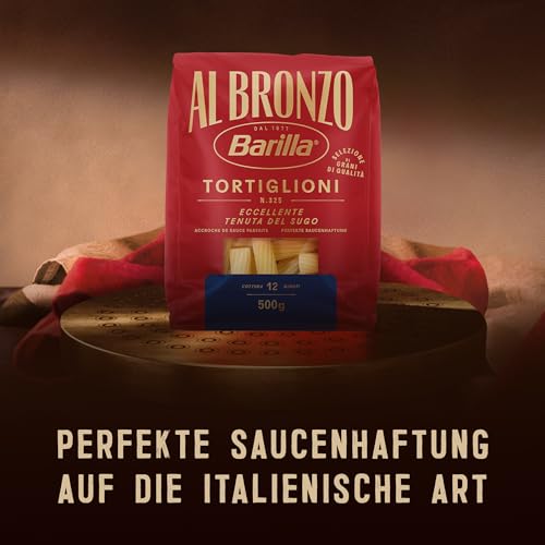 Barilla Pasta Al Bronzo Tortiglioni 10x500g I aus Bronze-Formen, Saucenhaftung auf die italienische Art, 100 Prozent hochwertiger Hartweizen von Barilla