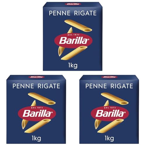 Barilla Pasta Klassische Penne Rigate n.73 aus hochwertigem Hartweizen immer al dente, (1 x 1 kg) 3er Pack von Barilla