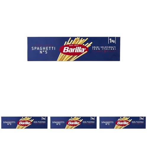 Barilla Pasta Klassische Spaghetti n.5 aus hochwertigem Hartweizen immer al dente, (1 x 1 kg) (Packung mit 4) von Barilla