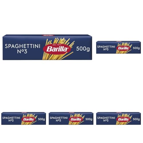 Barilla Pasta Klassische Spaghettini n.3 aus hochwertigem Hartweizen immer al dente (1 x 500 g) (Packung mit 5) von Barilla