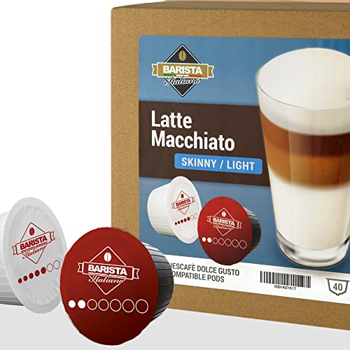 Barista Italiano - Latte Macchiato | Magermilch Ungesüßt - 80 Dolce Gusto Kompatible Kapseln (80 KapseIn, 40 Tassen) von Barista Italiano