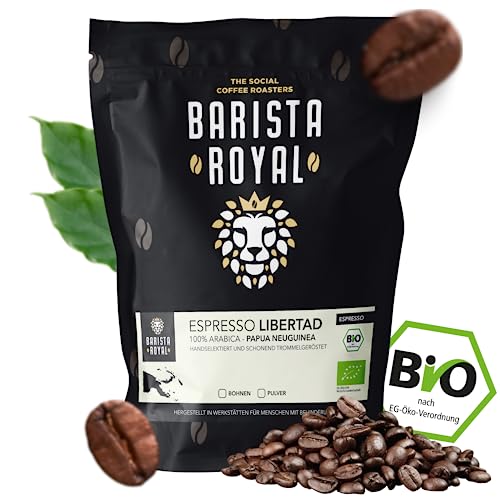 Bio Espressobohnen "Espresso Libertad" 350 g | Frische Kaffeebohnen direkt aus Papua Neuguinea | 100% Arabica Espresso ganze Bohnen | Ideal für Vollautomat und Siebträger von Barista Royal