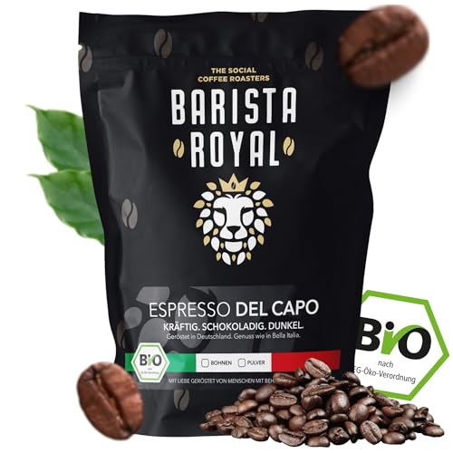 Espresso del Capo - extra starke Kaffeebohnen - ganze Bohnen für Kaffeevollautomat, Espressomaschine, Siebträgermaschine - 1kg von Barista Royal