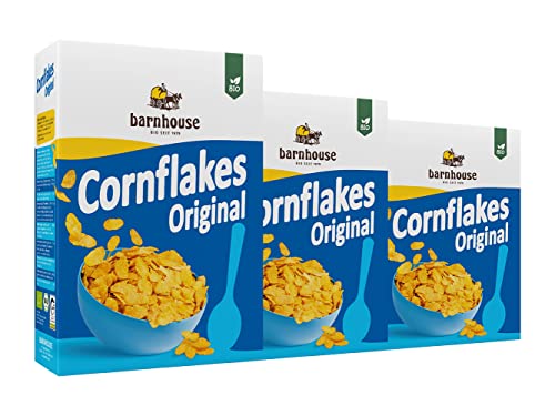 Barnhouse Cornflakes, traditionell hergestellte Bio-Cornflakes, nur zart gesüßt, 3 x 375 g von Barnhouse