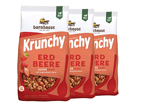 PARENT Barnhouse Krunchy Erdbeere, 375 g - Packungen (3 x 375 g, 1125, gramm) von Barnhouse