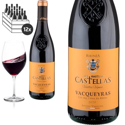 12er Karton 2020 Vacqueyras Haut Castellas von Vignerons de Caractère Vacqueyras - Rotwein von Baron-Fuente