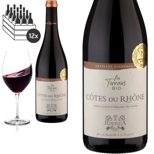 12er Karton 2021 Bio Côtes du Rhône Nos Terroirs von Rhonéa - Rotwein von Baron-Fuente