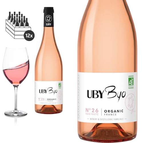 12er Karton 2023 BIO Uby N° 26 Rosé Côtes de Gascogne von Domaine d'Uby - Roséwein von Baron-Fuente