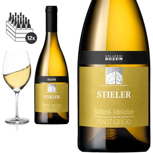 12er Karton 2023 Stieler PINOT GRIGIO Südtirol von Kellerei Bozen/Gries - Weißwein von Baron-Fuente