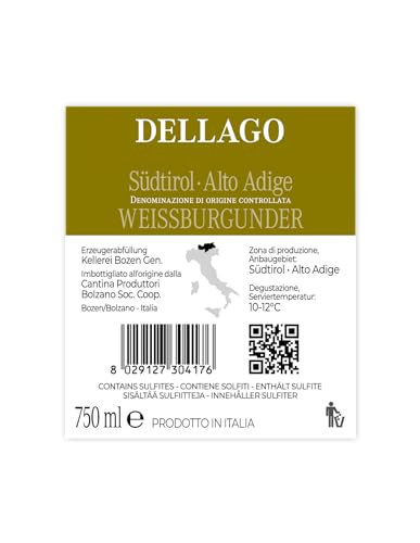 6er Karton 2023 Dellago Weißburgunder DOC Südtirol von Kellerei Bozen/Gries - Weißwein von Baron-Fuente