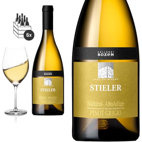 6er Karton 2023 Stieler PINOT GRIGIO Südtirol von Kellerei Bozen/Gries - Weißwein von Baron-Fuente