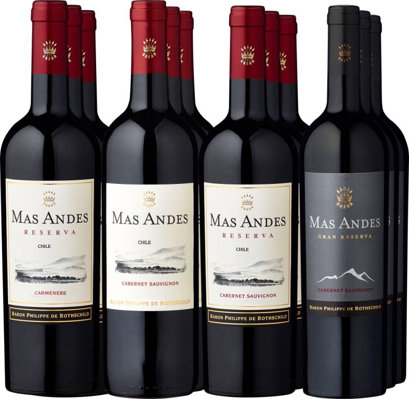 12er-Probierpaket »Edle Rothschild Mas Andes-Entdeckungen« von Baron Philippe de Rothschild - Chile