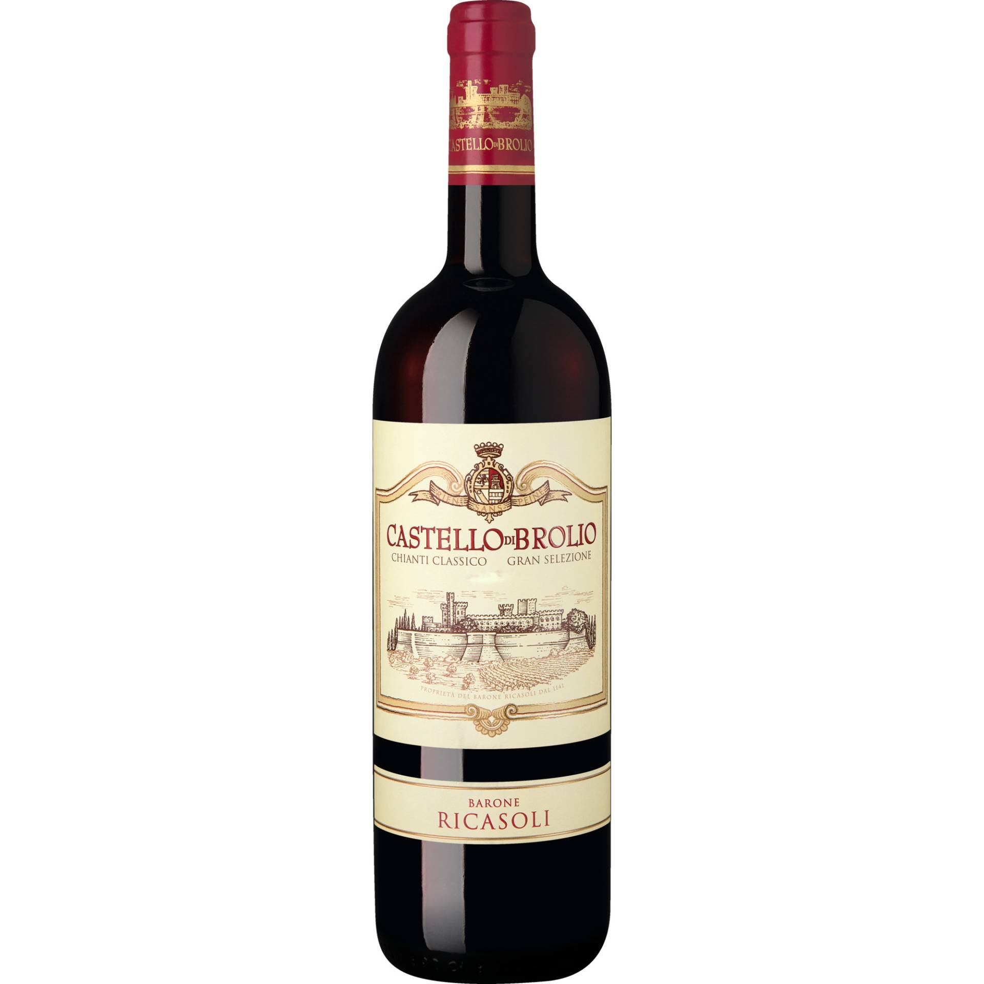 Castello di Brolio Chianti Classico Gran Selezione, Chianti Classico DOCG, Toskana, 2020, Rotwein von Barone Ricasoli Spa, Firenze, Italia nella Cantina die Gaiole in Chianti (Siena) Italia