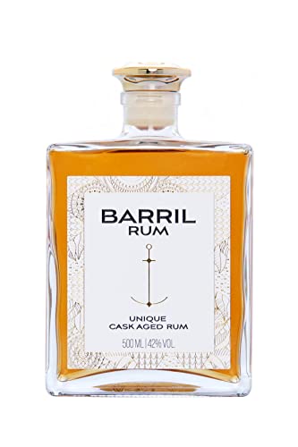 Barril Rum | Barril Unique Cask Aged Rum | 500 ml | Blend aus vier Rumsorten | Tiefer & Intensiver Geschmack | In Bourbon-Eichenfässern gereift | 42% Vol. von Barril Rum