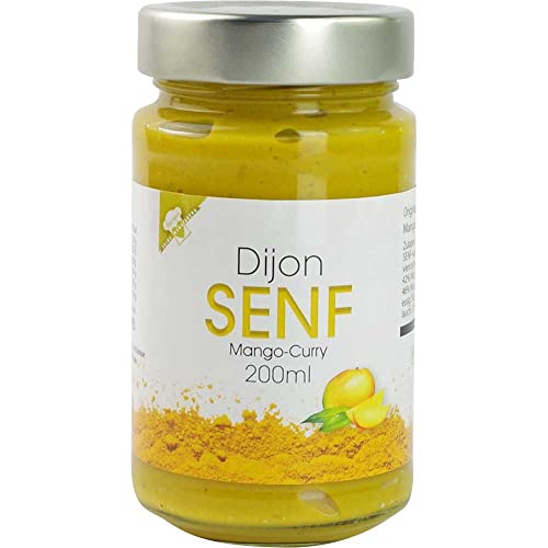 Senf Dijon-Senf mit Mango Dijon-Senf mit Mango Vegan hausgemacht BARRIQUE-Feine Manufaktur Deutschland 200mlGlas von Barrique