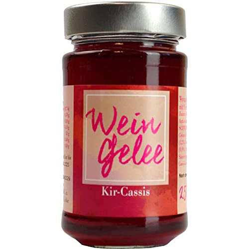 Wein-Gelee Kir-Cassis mit Crême de Cassis Vegan hausgemacht BARRIQUE-Feine Manufaktur Deutschland 250g-Glas von Barrique