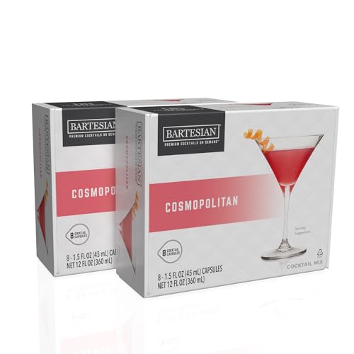 Bartesian 16er-Pack Cosmopolitan Mixer-Kapseln für Cocktail-Maschinen - Hausbar Mixology Cocktails Mix Pod Kapsel-Set zur Verwendung mit der Bartesian Cocktail-Getränke-Maschine von Bartesian