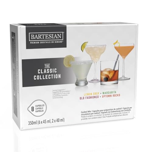 Bartesian Cocktail Kapseln - Classic Collection - Sortiment mit 8 Cocktail- Pods für Bartesian Cocktail Maschine - Alkoholfreie Mixer zum Mischen mit Spirituosen - Set mit 8 Kapseln von Bartesian