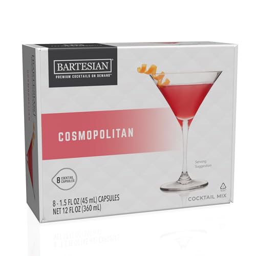 Bartesian Cosmopolitan Cocktail Mix - Cocktail Mixer Zutaten für Wodka Cocktail - Getränke Pods für Bartesian Cocktail Maschine - Alkoholfreie Mixer zum Mischen mit Spirituosen - Set mit 8 Kapseln von Bartesian