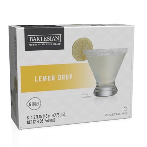 Bartesian Lemon Drop Cocktail Mix - Cocktail Mixer Zutaten für Wodka Cocktail - Getränke Pods für Bartesian Cocktail Maschine - Alkoholfreie Mixer zum Mischen mit Spirituosen - Set mit 8 Kapseln von Bartesian