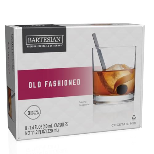 Bartesian Old Fashioned Cocktail Mix - Cocktail Mixer Zutaten für Whiskey Cocktail - Getränke Pods für Bartesian Cocktail Maschine - Alkoholfreie Mixer zum Mischen mit Spirituosen - Set mit 8 Kapseln von Bartesian